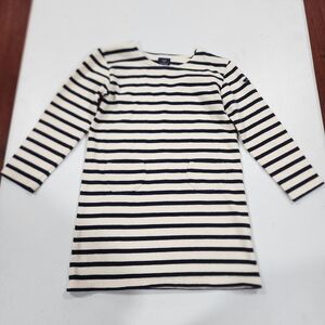 Petit Saint James Striped Long Sleeve Pocket Dress